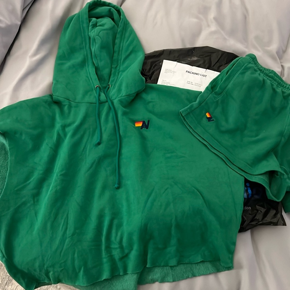 Green NWT Aviator Nation green set - both Small.